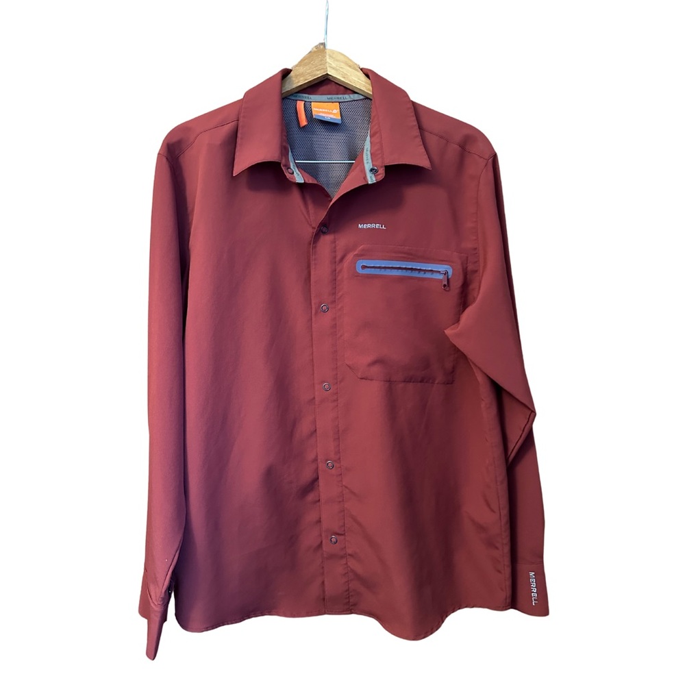 Merrell Men’s L, Rust Button-Up Shirt